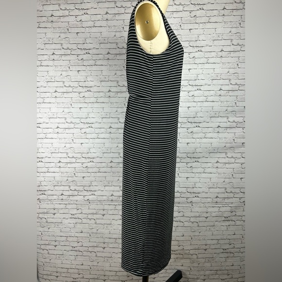 Athleta | NWT striped black & white sleeveless midi dress size M - Picture 4 of 8